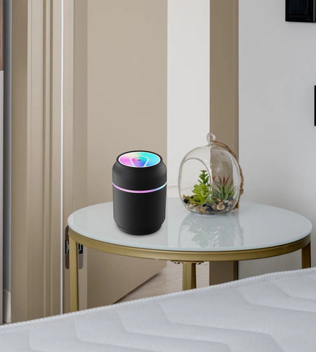 Cool Mini Aromatherapy Humidifier, USB 2 Gear Desktop Cute Humidifier with LED Ambient Light for Car, Office, Bedroom&Living Room