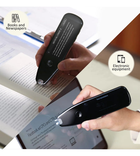 Language Translator Device,Translator Pen Reading Tool for Dyslexia， Reader Pen Translation Scanner Dictionary Pen with Voice & Camera Translators, Portable Translator for Language Learners, Black