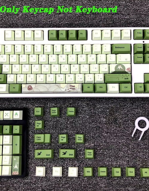 Load image into Gallery viewer, 127 Keys Cherry Profile Matcha Green PBT Keycaps Mechanical Keyboard Dye-Subbed Mountain Forest Custom DIY Mx Switch Keycap
