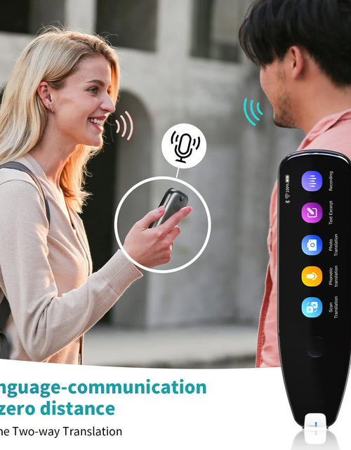Load image into Gallery viewer, Language Translator Device,Translator Pen Reading Tool for Dyslexia， Reader Pen Translation Scanner Dictionary Pen with Voice &amp; Camera Translators, Portable Translator for Language Learners, Black
