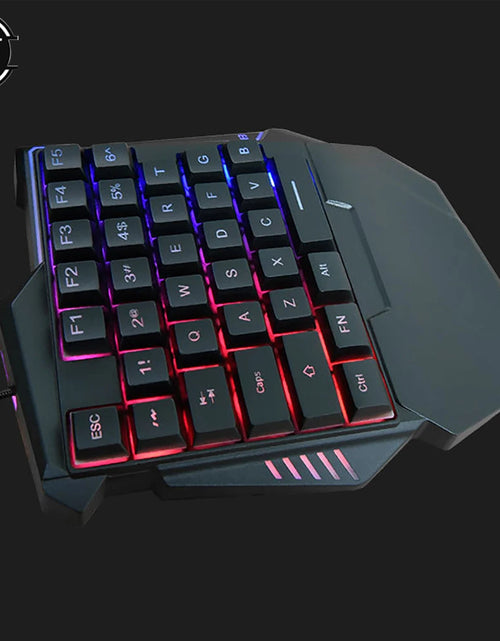 Load image into Gallery viewer, USB One-Handed Keyboard Gaming Mechanical Feel Keyboard Portable 35 Keys Mini Wired Keyboard Ergonomic Gaming Keyboard
