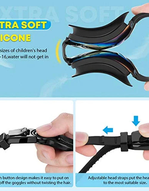 Load image into Gallery viewer, Kids Swim Goggles anti Fog Swimming Goggles Clear No Leaking for Child, Black
