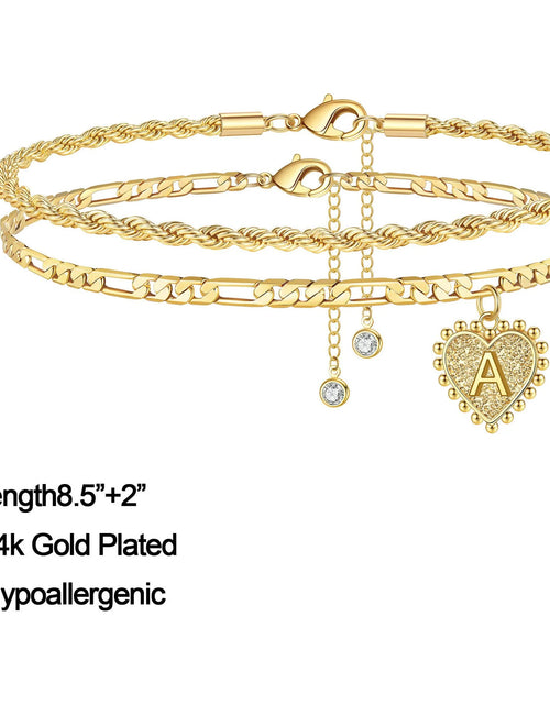 Load image into Gallery viewer, Initial Ankle Bracelets for Women Dainty Heart Foot Gold Jewelry Summer Gifts
