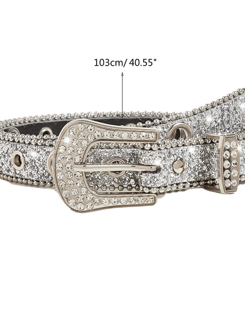 Load image into Gallery viewer, ✪ Crystal Belt Jean Belt Bling Rhine Belt Women Fashion Cowgirl Western Rhine Waistband Rhine Waist Belt
