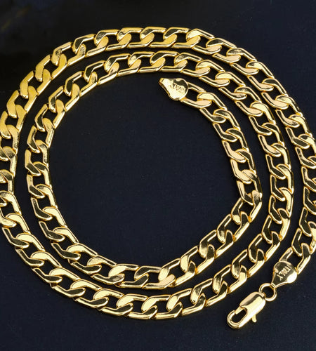 Sunny Jewelry Women Men'S Necklace Gold Plated Fashion Basic Punk Cuban Link Chain Long Necklace Neck Jewellery Accessories Gift