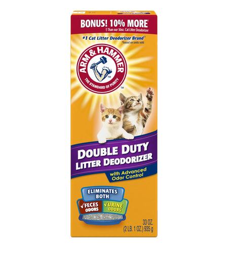 (2 Pack)  Double Duty Cat Litter Deodorizer and Pet Odor Eliminator, 33 Oz Box