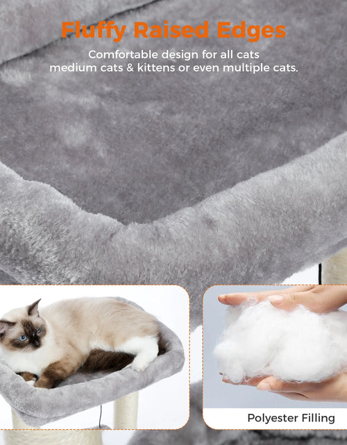 Load image into Gallery viewer, Cat Tree Condo 27" Cat Tower with Large Top Perch and Scratching Posts for Kittens and Medium Cats, Gray
