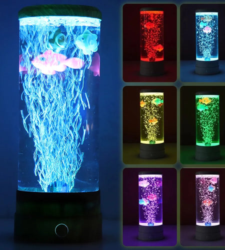 Lieonvis  LED round 6 Color Changing Light Effects Synthetic Jelly Fish Aquarium Mood Lamp