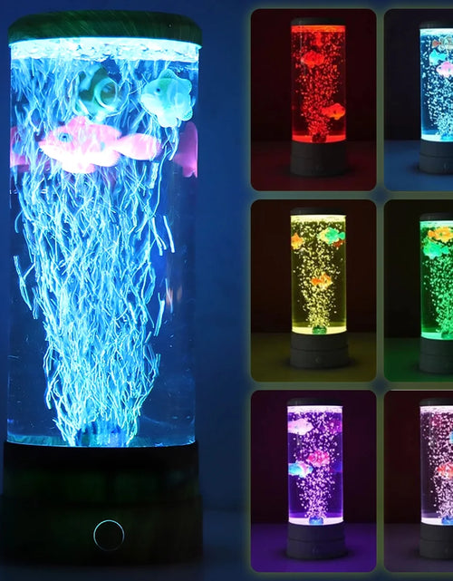 Load image into Gallery viewer, Lieonvis  LED round 6 Color Changing Light Effects Synthetic Jelly Fish Aquarium Mood Lamp
