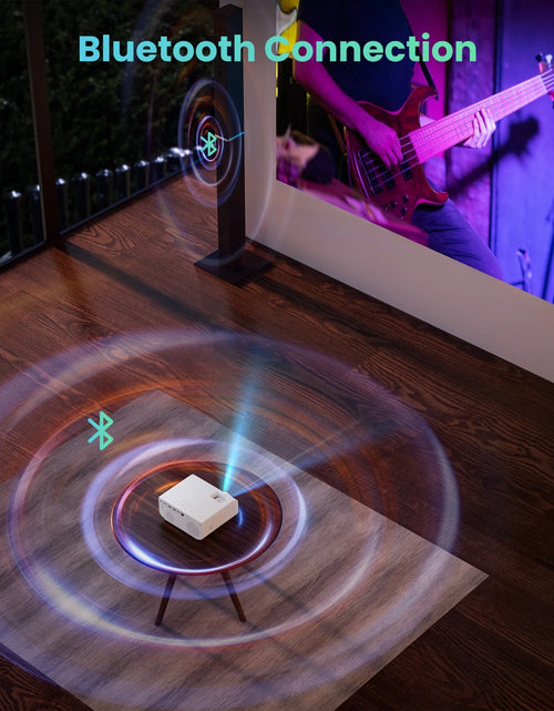 Load image into Gallery viewer, 1080P Mini Projector with 5G Wifi and Bluetooth, 240 ANSI, Support 4K, Compatible with Soundbar, 100" Screen Included
