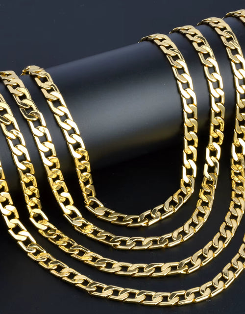 Load image into Gallery viewer, Sunny Jewelry Women Men'S Necklace Gold Plated Fashion Basic Punk Cuban Link Chain Long Necklace Neck Jewellery Accessories Gift
