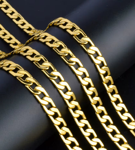 Sunny Jewelry Women Men'S Necklace Gold Plated Fashion Basic Punk Cuban Link Chain Long Necklace Neck Jewellery Accessories Gift