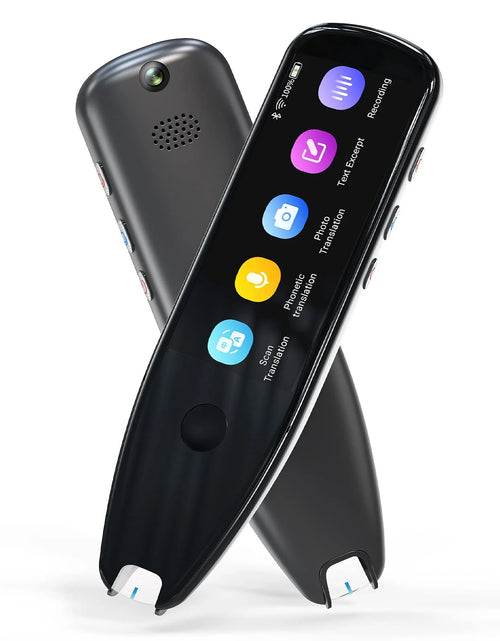 Load image into Gallery viewer, Language Translator Device,Translator Pen Reading Tool for Dyslexia， Reader Pen Translation Scanner Dictionary Pen with Voice &amp; Camera Translators, Portable Translator for Language Learners, Black
