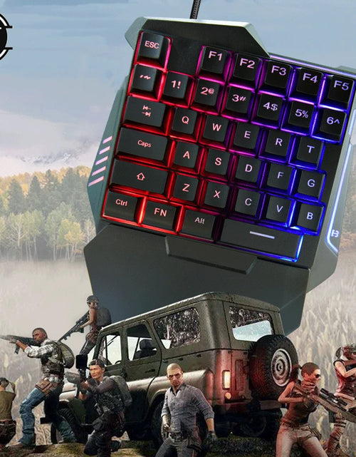 Load image into Gallery viewer, USB One-Handed Keyboard Gaming Mechanical Feel Keyboard Portable 35 Keys Mini Wired Keyboard Ergonomic Gaming Keyboard
