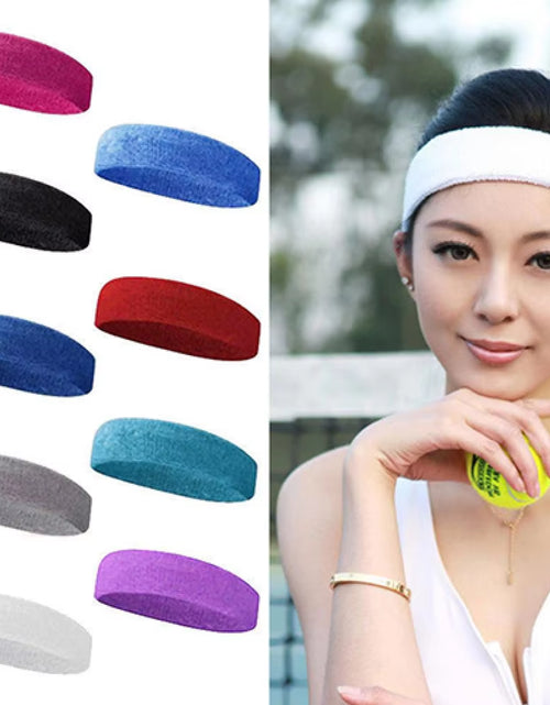 Load image into Gallery viewer, Quick Dry Sweatband Sports Yoga Fitness Stretch Sweat Hair Band Gym Sport Safety Headband Headwear
