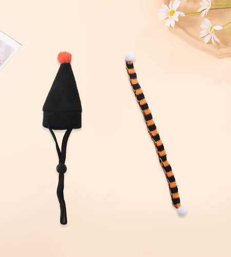 Hamster Christmas Halloween Costume Guinea Pig Small Pet Hat Scarf Headwear Pet Outfits for Chinchilla Rabbit Bunny Accessories