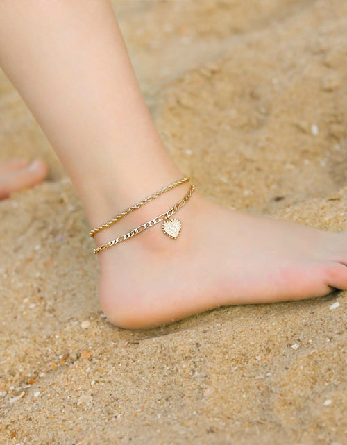 Load image into Gallery viewer, Initial Ankle Bracelets for Women Dainty Heart Foot Gold Jewelry Summer Gifts

