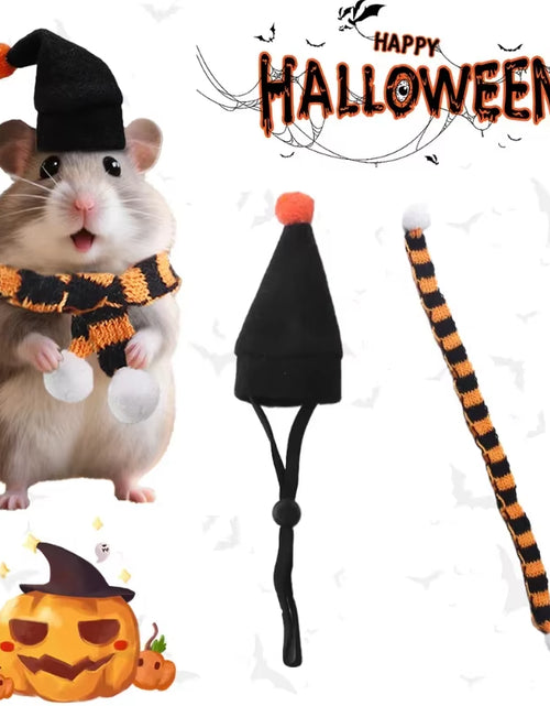 Load image into Gallery viewer, Hamster Christmas Halloween Costume Guinea Pig Small Pet Hat Scarf Headwear Pet Outfits for Chinchilla Rabbit Bunny Accessories
