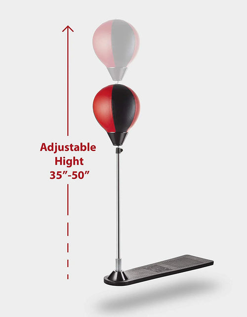 Load image into Gallery viewer, Playworld Boxing Punching Bag Set with Gloves, Pump and Adjustable Stand - Red
